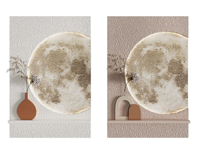 侘寂风月球灯墙饰挂件