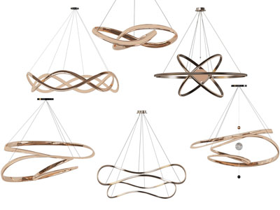 现代金属线条吊灯