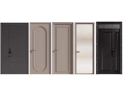 现代子母入户门 平开门 木门