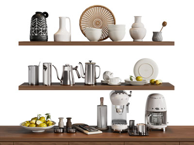 现代碗碟 咖啡机厨具组合