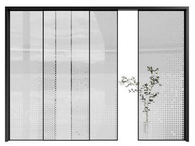 现代玻璃推拉门