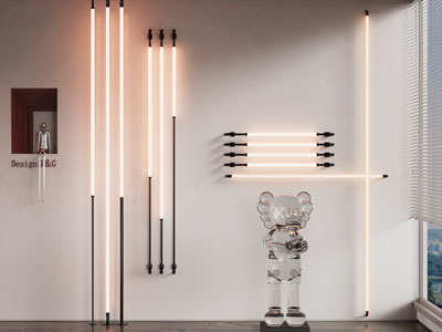 现代天际灯 线条灯 洗墙灯 钢带壁灯