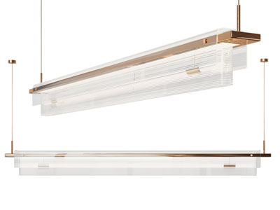 现代轻奢长方形吊灯