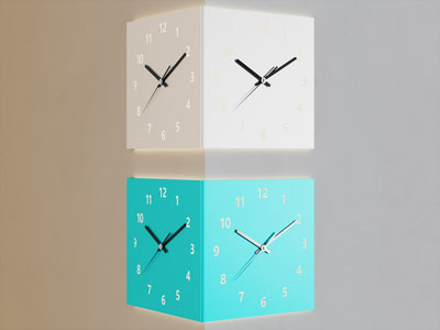 现代亚克力钟表灯箱3d模型 现代亚克力钟表灯箱