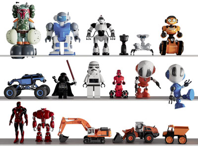 现代智能机器人 儿童玩具摆件组合3d模型 现代智能机器人 儿童玩具摆件组合