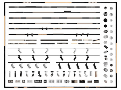 现代轨道磁吸灯 可转向筒灯射灯