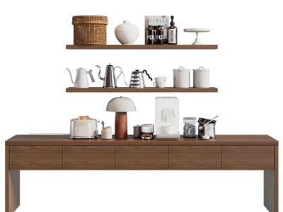 现代咖啡机 咖啡壶 台灯 茶具杯子