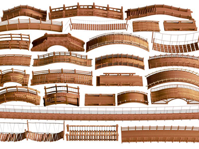 新中式景观木桥 小桥 走廊过道3d模型 新中式景观木桥 小桥 走廊过道