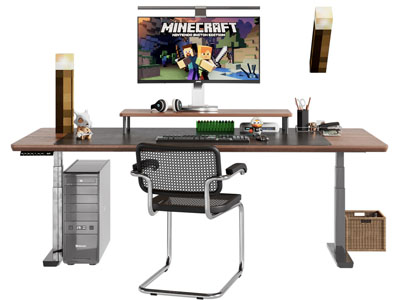 现代书桌椅组合3d模型 现代书桌椅组合