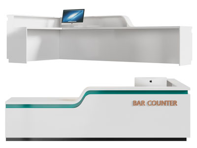 现代转角前台接待台