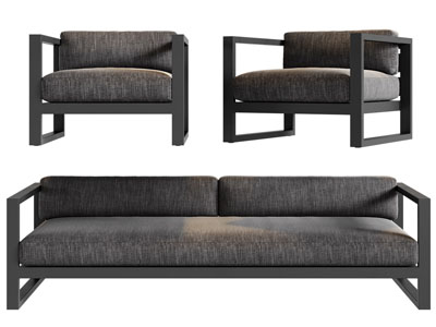 新中式单人 多人沙发