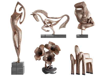 现代抽象人物雕塑雕刻 摆件组合