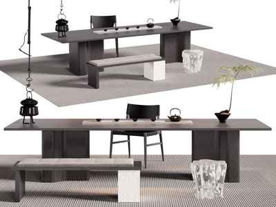 新中式实木茶桌椅组合