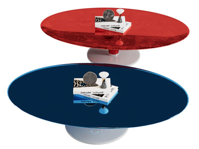 现代红色 蓝色圆形茶几3d模型 现代红色 蓝色圆形茶几