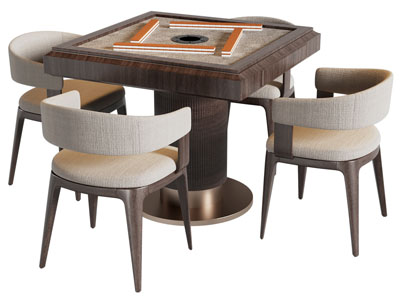 现代方形麻将娱乐桌椅组合