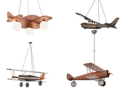 现代卡通飞机吊灯