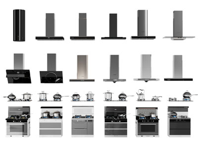 现代抽油烟机 集成灶 厨房电器3d模型 现代抽油烟机 集成灶 厨房电器