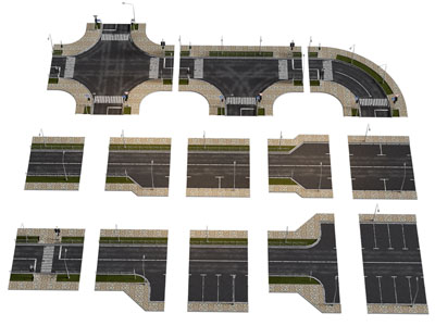 现代道路 十字路口 转弯路口