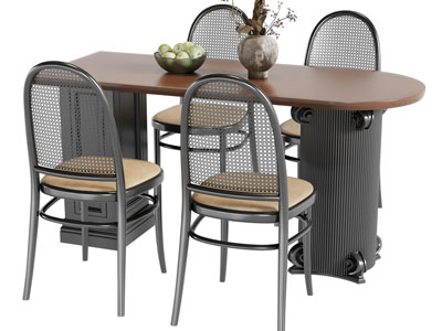 法式实木餐桌椅组合