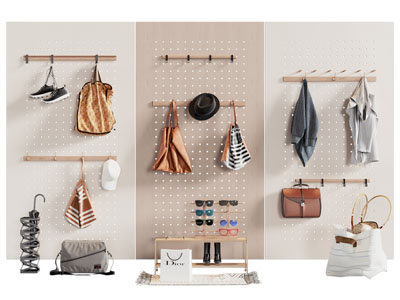 现代洞洞眼墙面收纳架