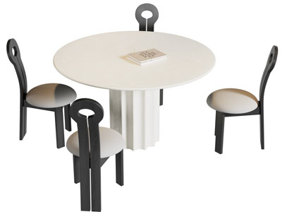 现代圆形餐桌椅组合