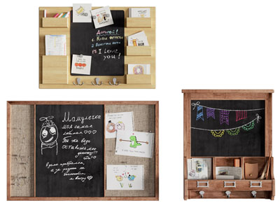 现代实木收纳架 黑板 涂鸦墙 墙饰