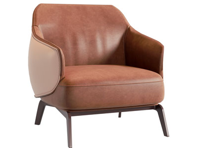 现代皮质单人沙发