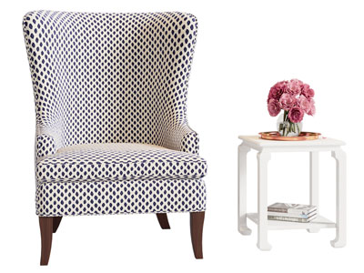 美式单人沙发 边几