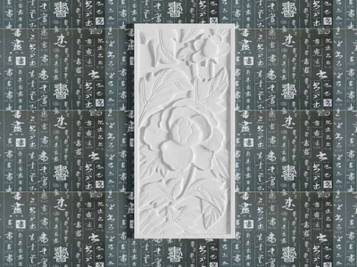 新中式荷花浮雕 装饰挂画3d模型 新中式荷花浮雕 装饰挂画
