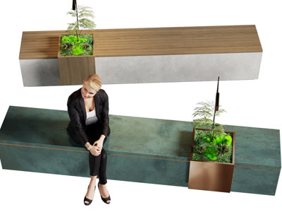 现代景观公共长凳子