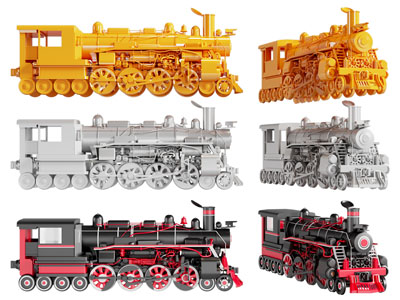 现代蒸汽火车头3d模型 现代蒸汽火车头