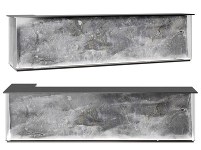 现代灰色毛石质感吧台