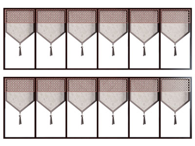 新中式窗帘3d模型 新中式窗帘