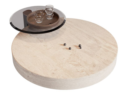 现代圆形茶几 角几3d模型 现代圆形茶几 角几