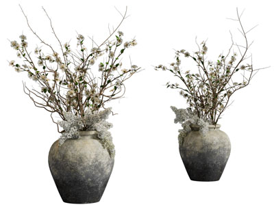 侘寂风陶罐花瓶花卉