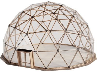 现代透明穹顶玻璃阳光房