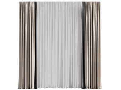 现代窗帘窗纱3d模型 现代窗帘窗纱