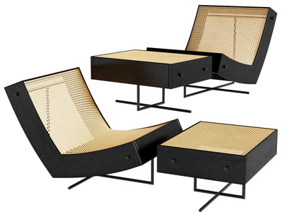 现代藤编休闲椅子 脚蹬 脚踏 凳子