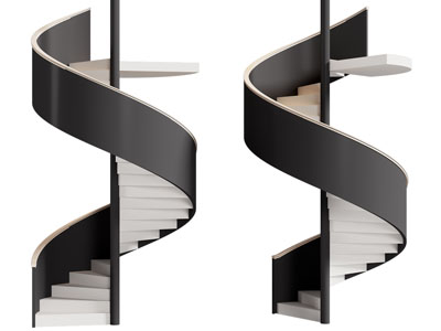 现代螺旋旋转楼梯3d模型 现代螺旋旋转楼梯