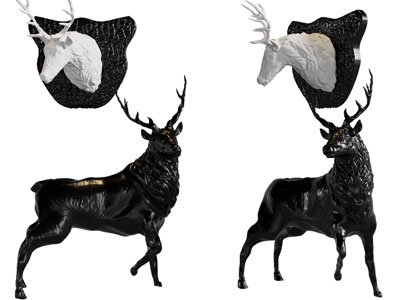 北欧麋鹿雕塑雕刻摆件组合3d模型 北欧麋鹿雕塑雕刻摆件组合