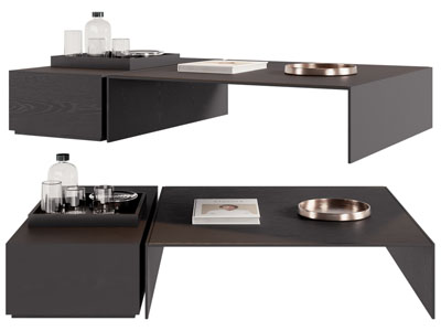 现代方形拼接茶几3d模型 现代方形拼接茶几