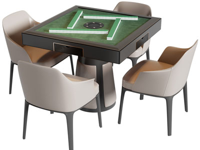 现代方形麻将娱乐桌椅组合