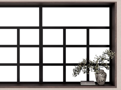 现代木质窗台 窗套 花瓶花卉