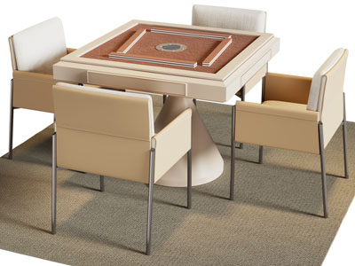 现代方形麻将娱乐桌椅组合