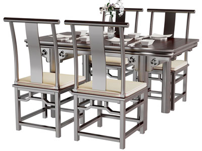 新中式实木餐桌椅组合