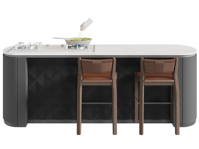 现代椭圆形中岛台 吧台