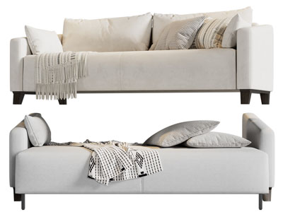 现代奶油风多人沙发