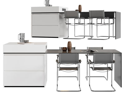 现代吧台餐桌椅组合