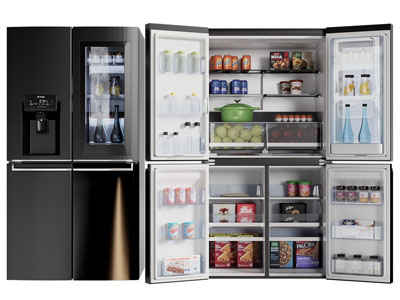 现代上双开门的电冰箱3d模型 现代上双开门的电冰箱