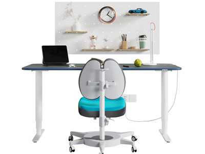 现代学生书桌椅组合3d模型 现代学生书桌椅组合